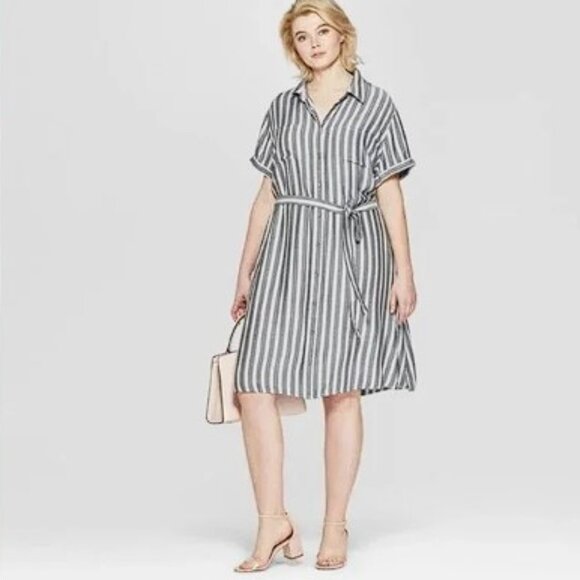 Ava & Viv Dresses & Skirts - Ava & Viv soft striped button front dress